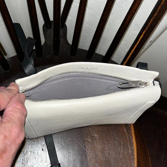 Rag & Bone Aston Mini Crossbody Shoulder Bag in Cream Leather - Picture 10 of 12